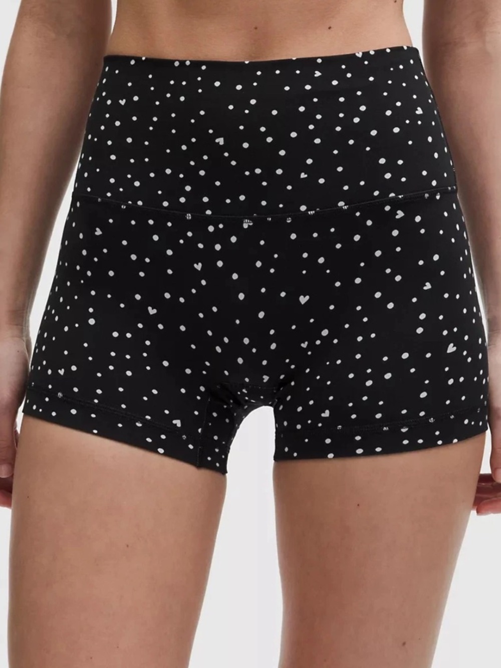 NWT Lululemon Align No Line HR Shorts 4" Black Heart Scatter Dot - Size 6
